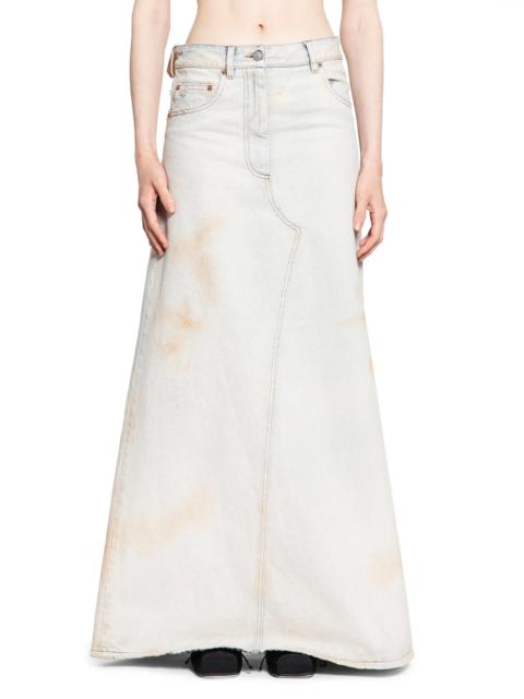 MM6 Maison Margiela Long-Bleached-Denim-Skirt