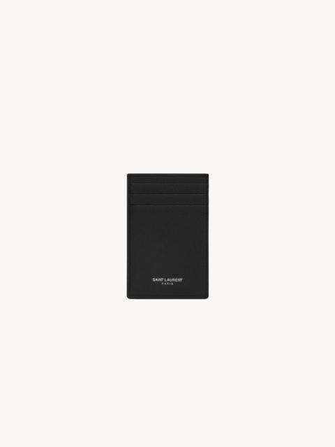 SAINT LAURENT BILL CLIP WITH CARD CASE IN GRAIN DE POUDRE LEATHER