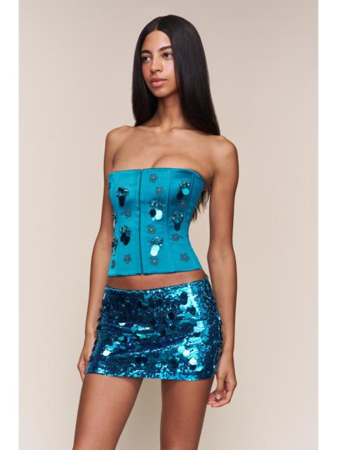 GUIZIO EMBELLISHED SATIN CORSET