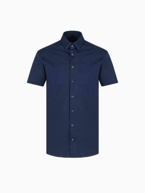 GIORGIO ARMANI Short-sleeved, cotton-jersey shirt