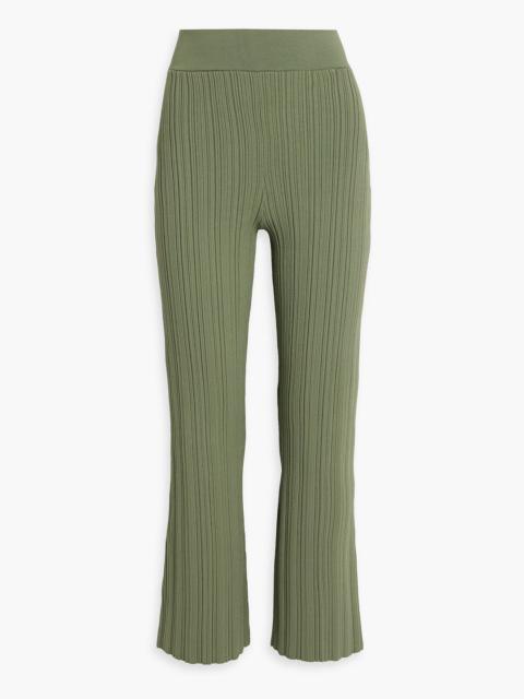 VERONICA BEARD Massaro ribbed-knit flared pants