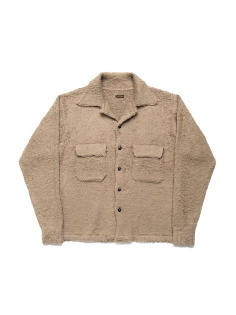 7G Shaggy Knit Board Shirt - Beige Khaki