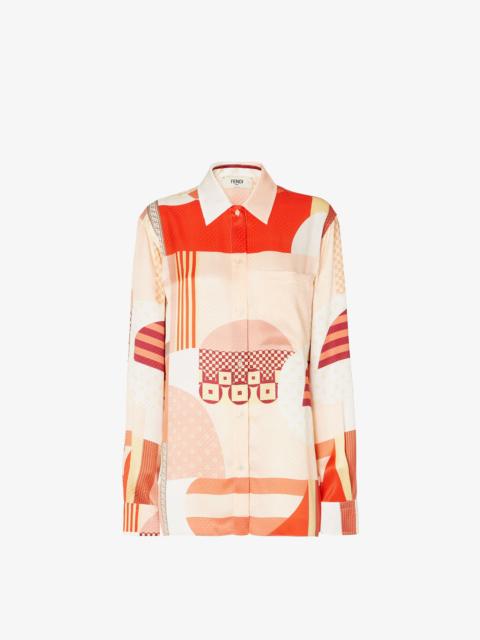 FENDI Fendi Patchwork Printed Silk Skirt