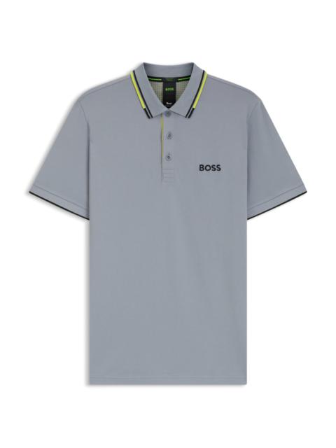 BOSS POLO SHIRT WITH CONTRAST LOGOS