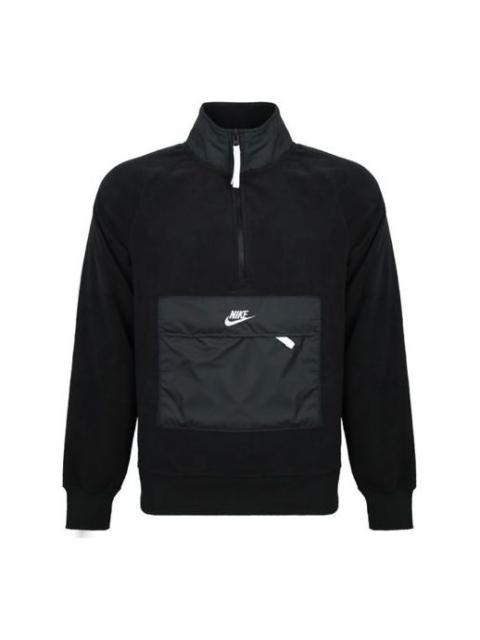 Nike Half Zipper Stand Collar Sports Pullover Black 929098-010