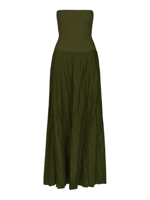 Johanna Ortiz Empowerment Movement Linen-Blend Maxi Skirt green