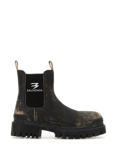 BALENCIAGA Balenciaga Men Slate Leather Chelsea Strike Ankle Boots