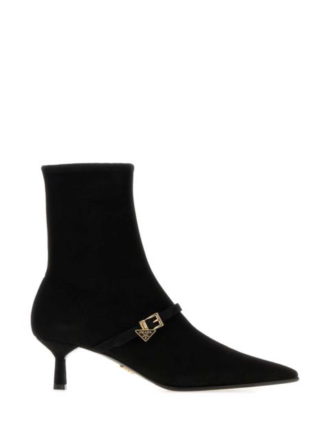Prada Prada Women Black Suede Ankle Boots