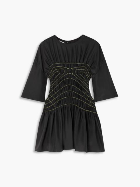 Stella McCartney Smocked silk-satin top
