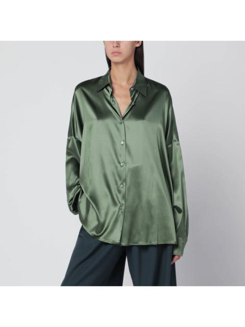Dries Van Noten Dries Van Noten Oversized Silk Shirt In Khaki Color Women