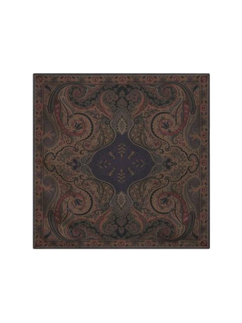 paisley-print silk pocket square
