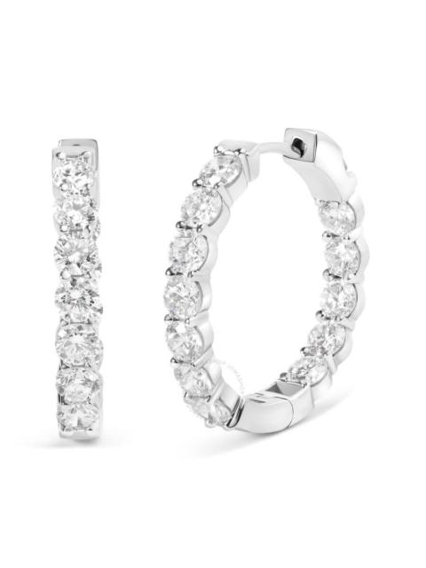 Haus Of Brilliance - Haus of Brilliance 14K White Gold 5.00 Cttw Lab-Grown Diamond Inside Out Hoop Earrings
