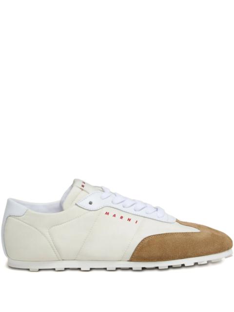 Marni Marni Softy Soccer Suede-detail Leather Sneakers
