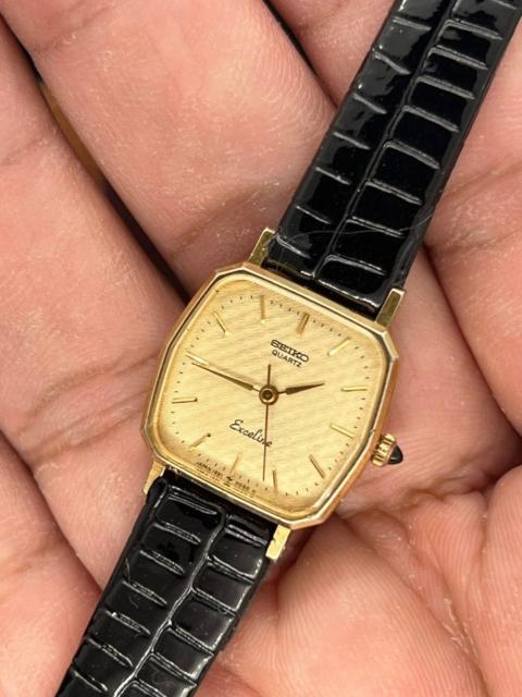 Other Designers Vintage 80s Seiko Exceline Waffle Dial Cabochon Crown