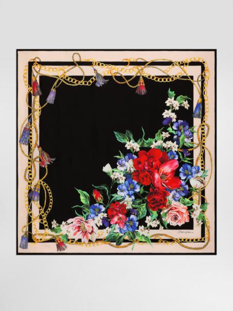 Dolce & Gabbana Floral-print silk twill foulard (90x90)