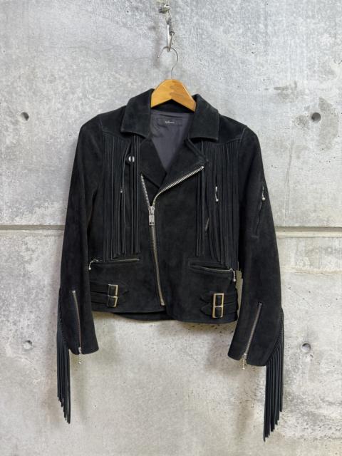 Other Designers Blackmeans Fringe Suede Riders Jacket
