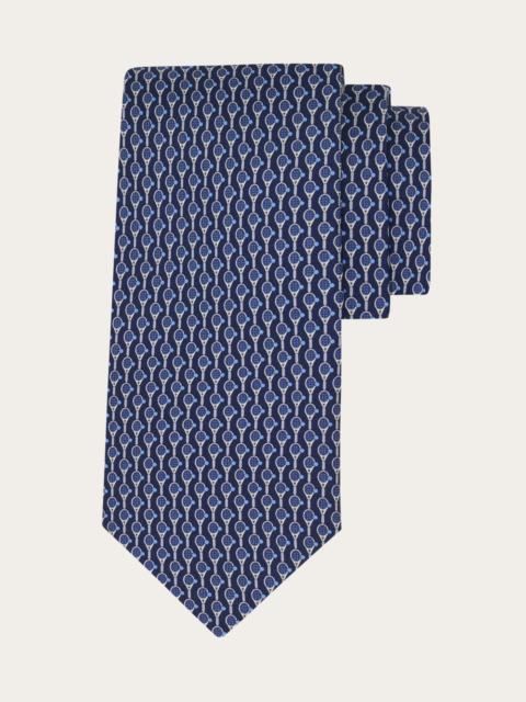 FERRAGAMO Tennis print silk tie