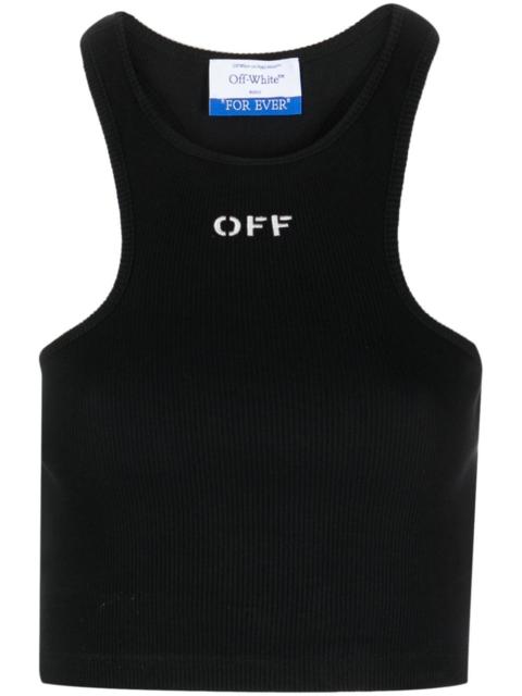 Off-White RIBBED CROP TOP