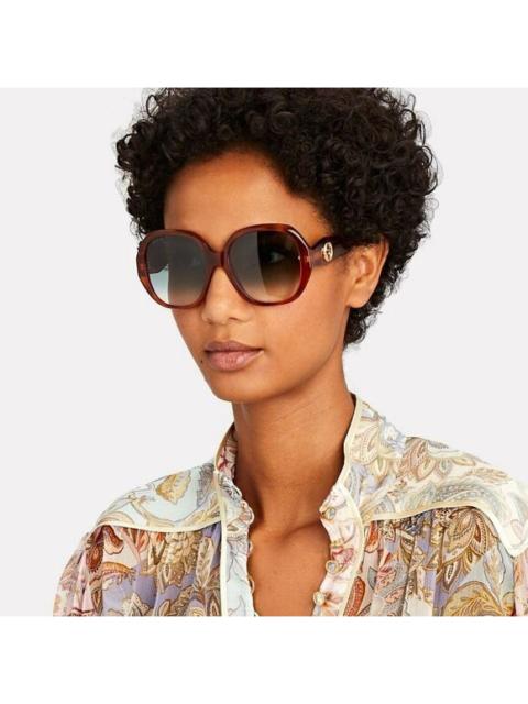 GUCCI SALE! NEW GUCCI LOGO GG0796S 003 Havana Gray Gradient Geometric Women Sunglasses