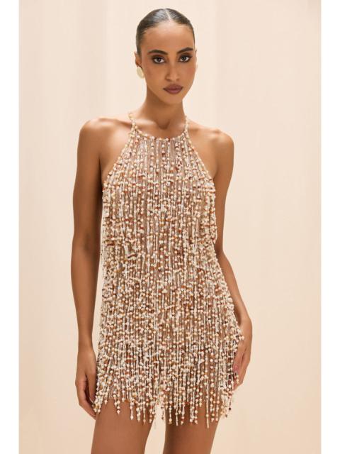 PatBO PEARL DUST EMBROIDERY MINI DRESS