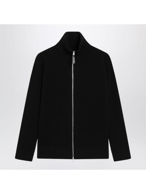 Maison Margiela Maison Margiela Zip-Up Knit Cardigan In Black Cotton And Wool Men
