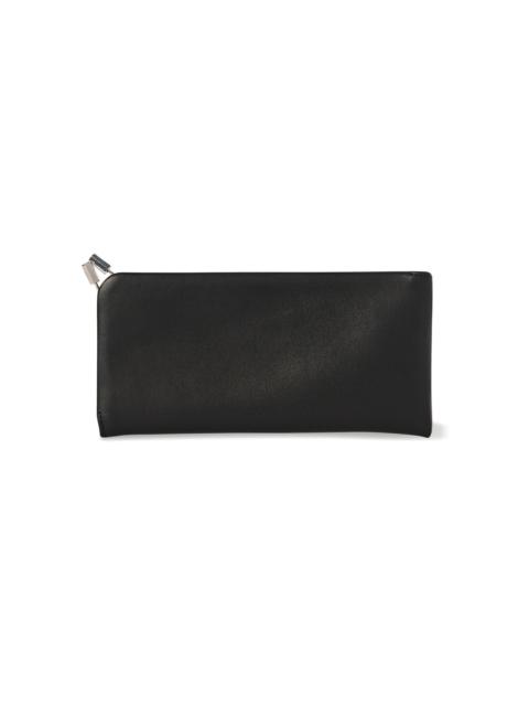 The Row Silk-Leather Sunglass Case black