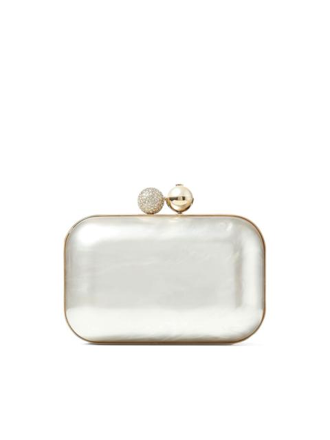 JIMMY CHOO Cloud crystal-embellished metallic clutch bag