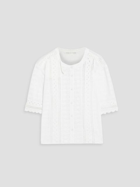 VERONICA BEARD Abita embroidered cotton top