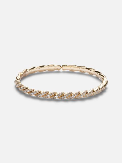DAVID YURMAN Sculpted Cable Flex 18kt gold bracelet with diamonds