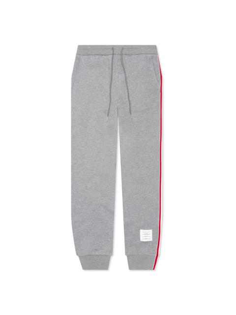 Thom Browne THOM BROWNE CLASSIC LOOPBACK RWB SIDE STRIPE SWEATPANTS - LIGHT GREY