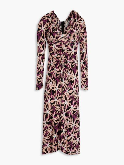DIANE VON FURSTENBERG Sylviana ruched floral-print jersey midi dress