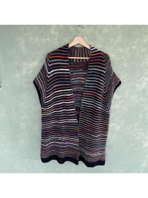 Other Designers Aran Isles Knitwear - Japanese Cardigan Striped Sleeveless Knitwear Colourfull
