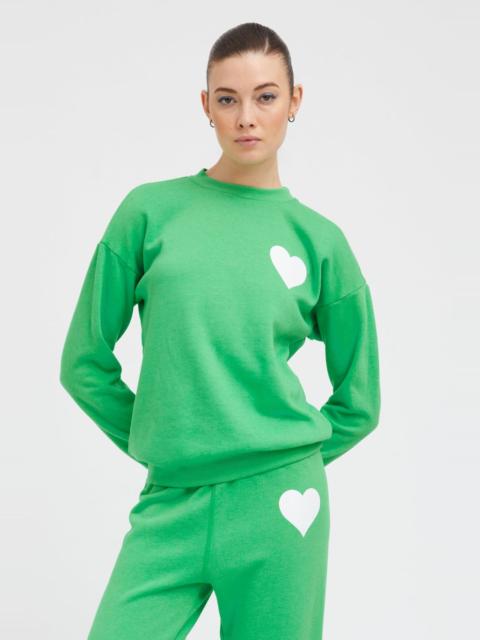SPRWMN BRIGHT GREEN HEART SWEATSHIRT