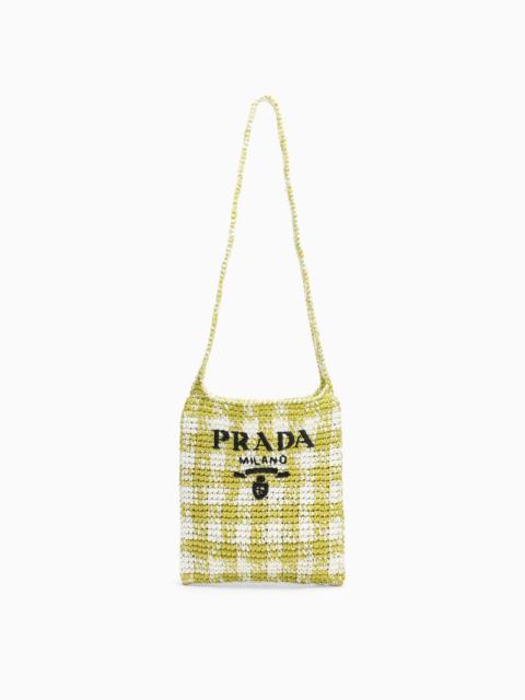 Prada Cedar/White Raffia Bag
