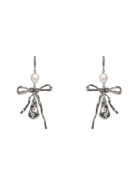 Marni Women Silver Bow Drop Earrings
