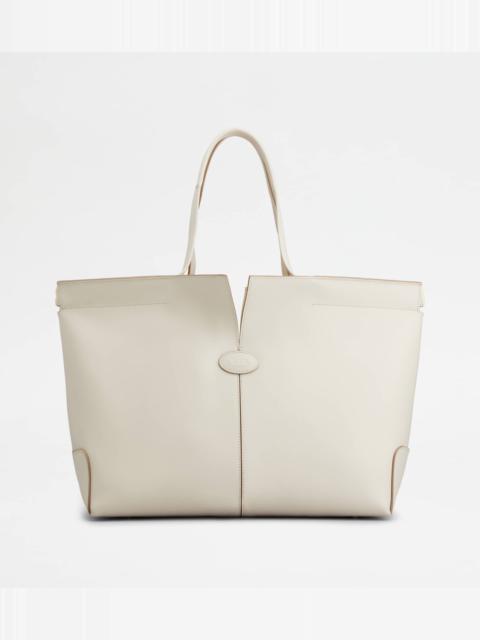 Tod's TOD'S DI BAG FOLIO IN LEATHER MEDIUM-SMALL - WHITE