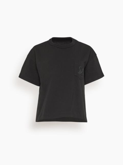 sacai Emblem Cotton Jersey T-Shirt in Black