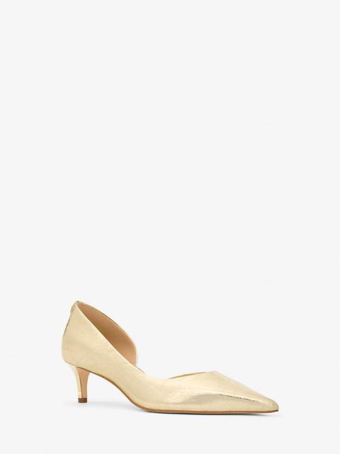 MICHAEL KORS Elyse Crackled Metallic Leather Kitten Pump