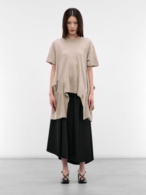 Comme Des Garçons Ecru Jersey Asymmetric Draped Tee