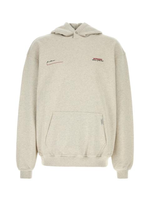 REPRESENT Melange light grey cotton sweatshirt