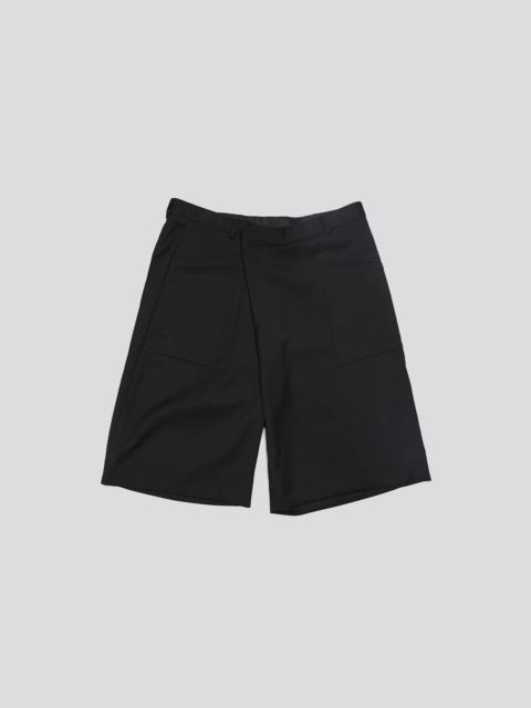 R13 CROSSOVER KNEE-LENGTH SHORTS