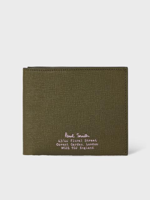 Paul Smith Green 'Floral Street' Grained Leather Billfold and Coin Wallet