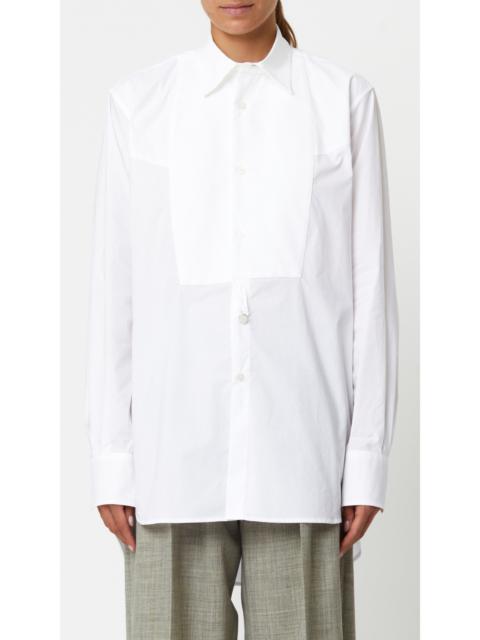 Plan C Cotton Poplin Tuxedo Shirt