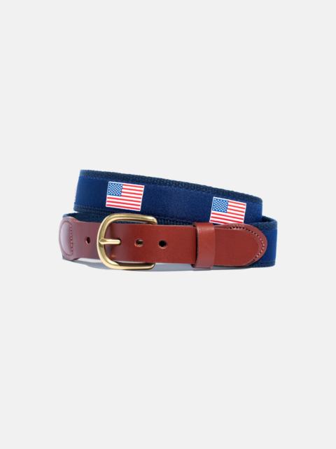 J. PRESS MADE-IN-USA AMERICAN FLAG MOTIF BELT
