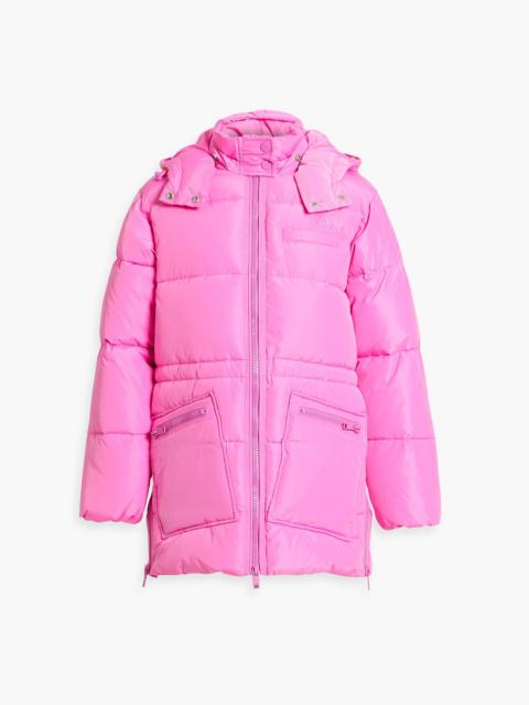 GANNI Quilted shell hooded coat