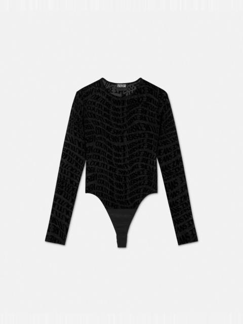VERSACE JEANS COUTURE Liquify Logomania Flock Bodysuit
