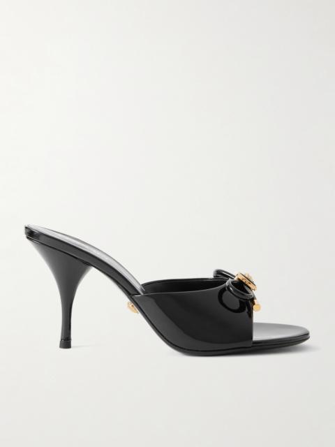 VERSACE Opera Embellished Patent-leather Mules