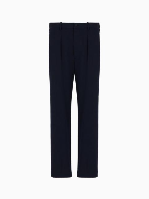 GIORGIO ARMANI Single-pleat stretch virgin wool trousers