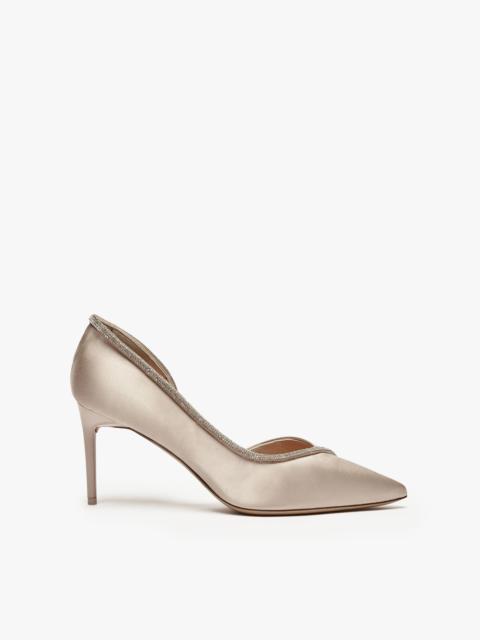 Max Mara PUMPCRYSTAL80 Crystal-adorned satin court shoes