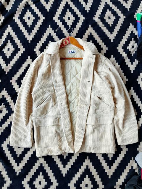 FILA Fila Cream Corduroy Workwear Utility Chore Coat